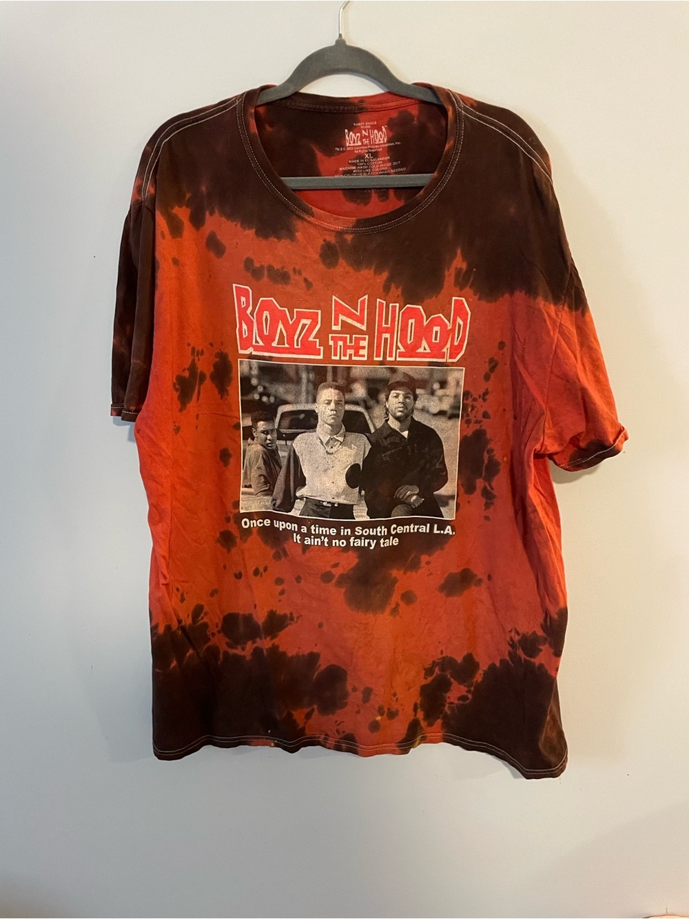 Boys N the Hood Rust Orange & Black Tie-Dye Graphic Tee xl